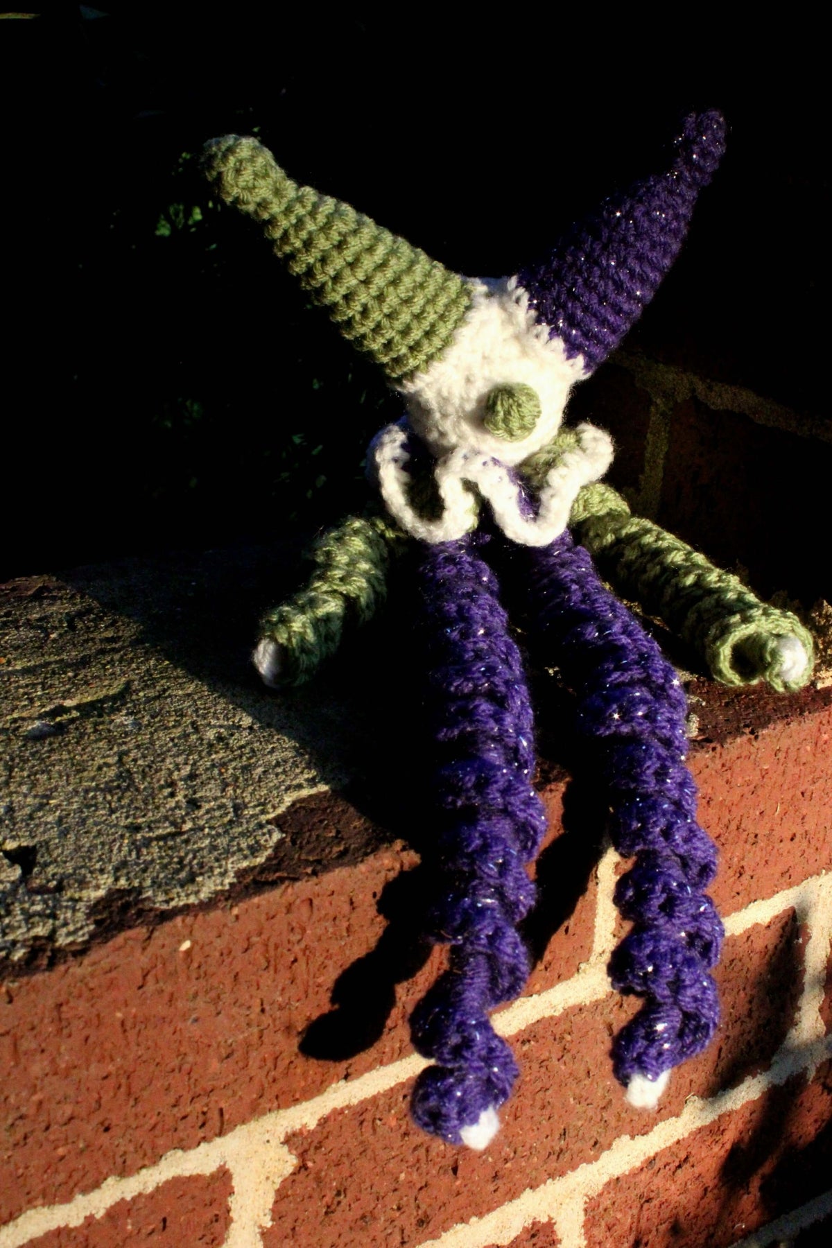 Crochet Clown Lovey — Handmade Baby Security Toy, NICU Safe